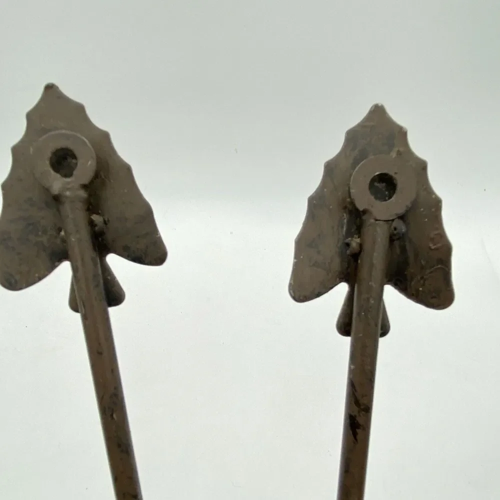 VTG Arrowhead‎ Horseshoe Star Wall Hooks Set 2 Metal Coat Hat Rack Western Ranch